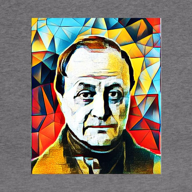 Auguste Comte Abstract Portrait | Auguste Comte Artwork 2 by JustLit